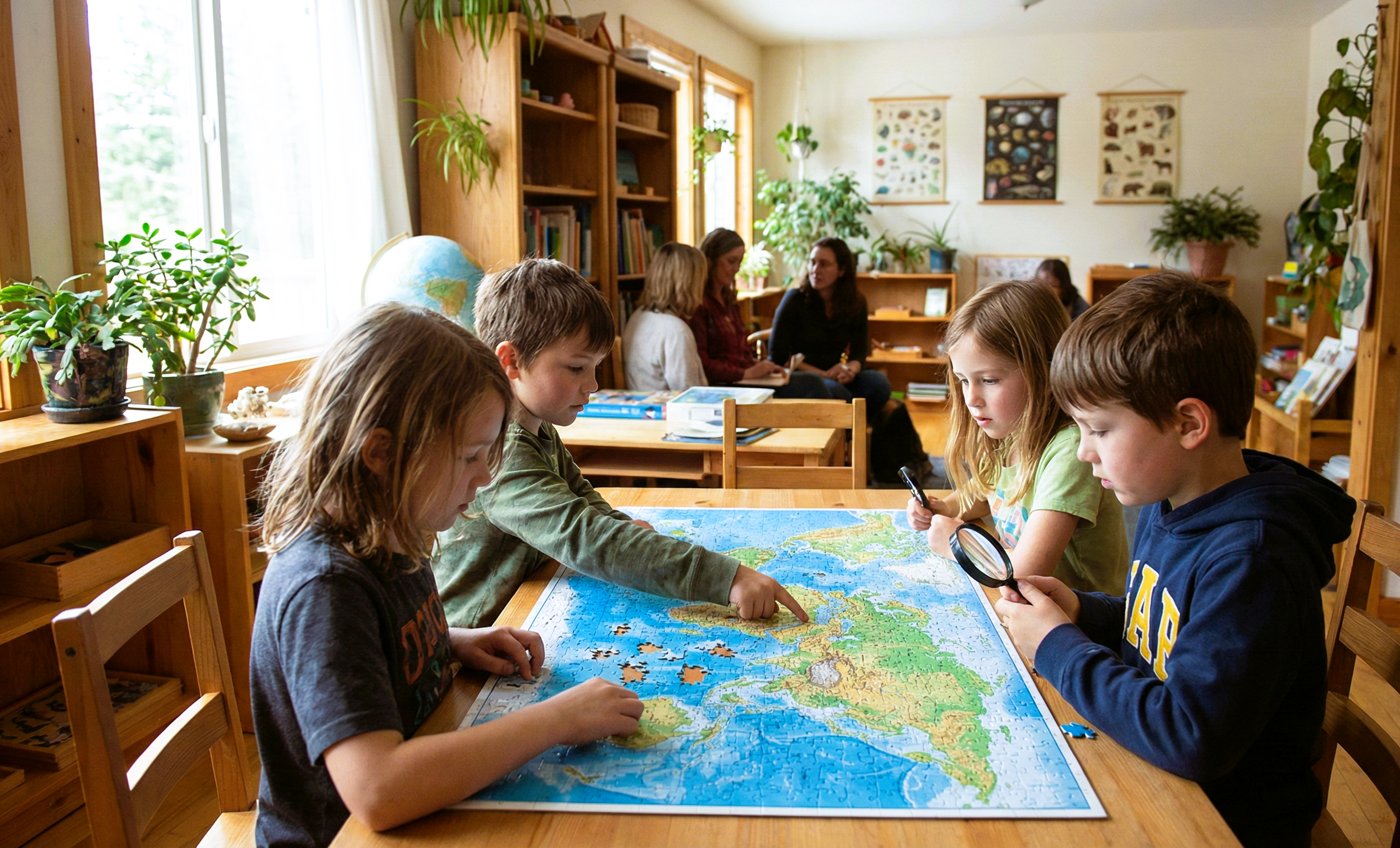 Lapsed lahendavad koos juhitud mängu sünnipäevapeol