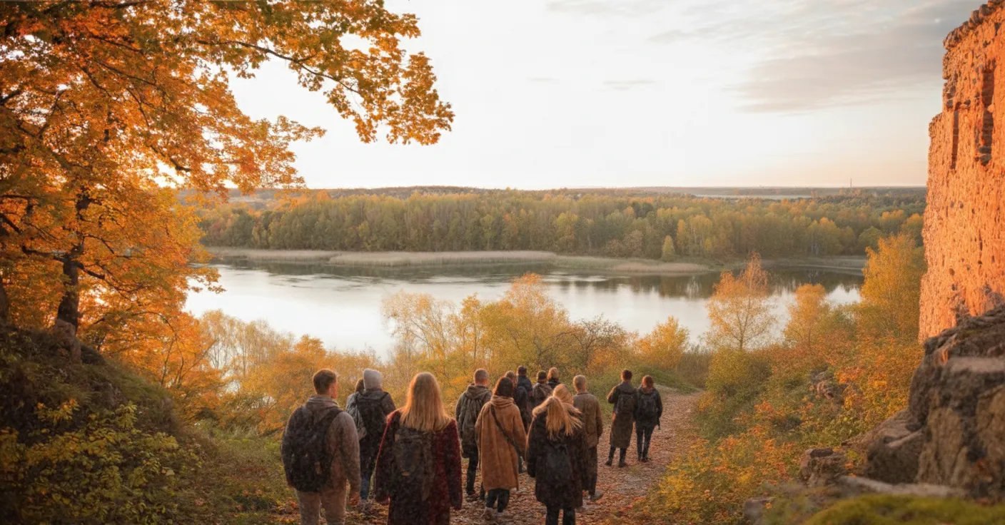 Sügisene vaade Viljandi järvele ja lossimägedele